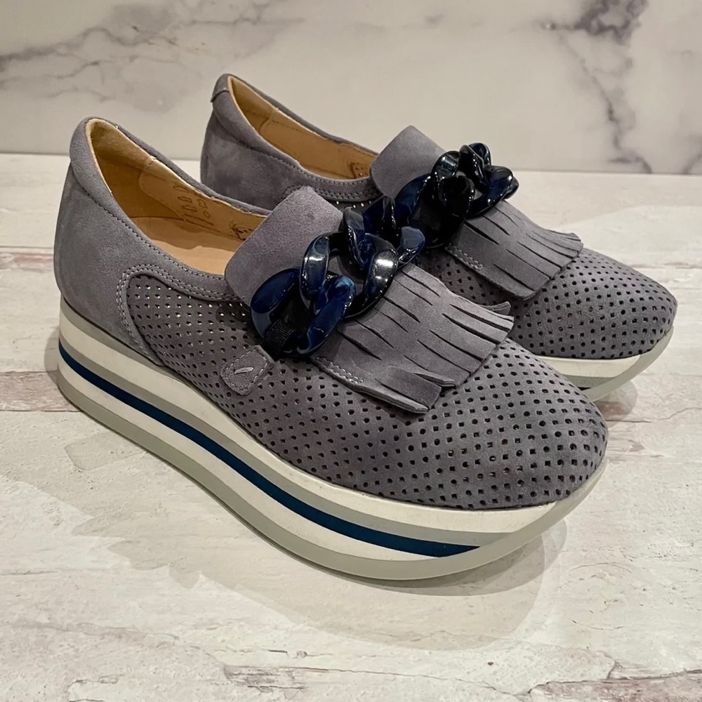 Softwaves Platform Sneaker Size 38 Denim Color NEW